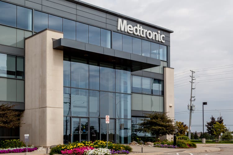 Entrance of Medtronic Canada Headquarters in Brampton, Ontario, Canada.
