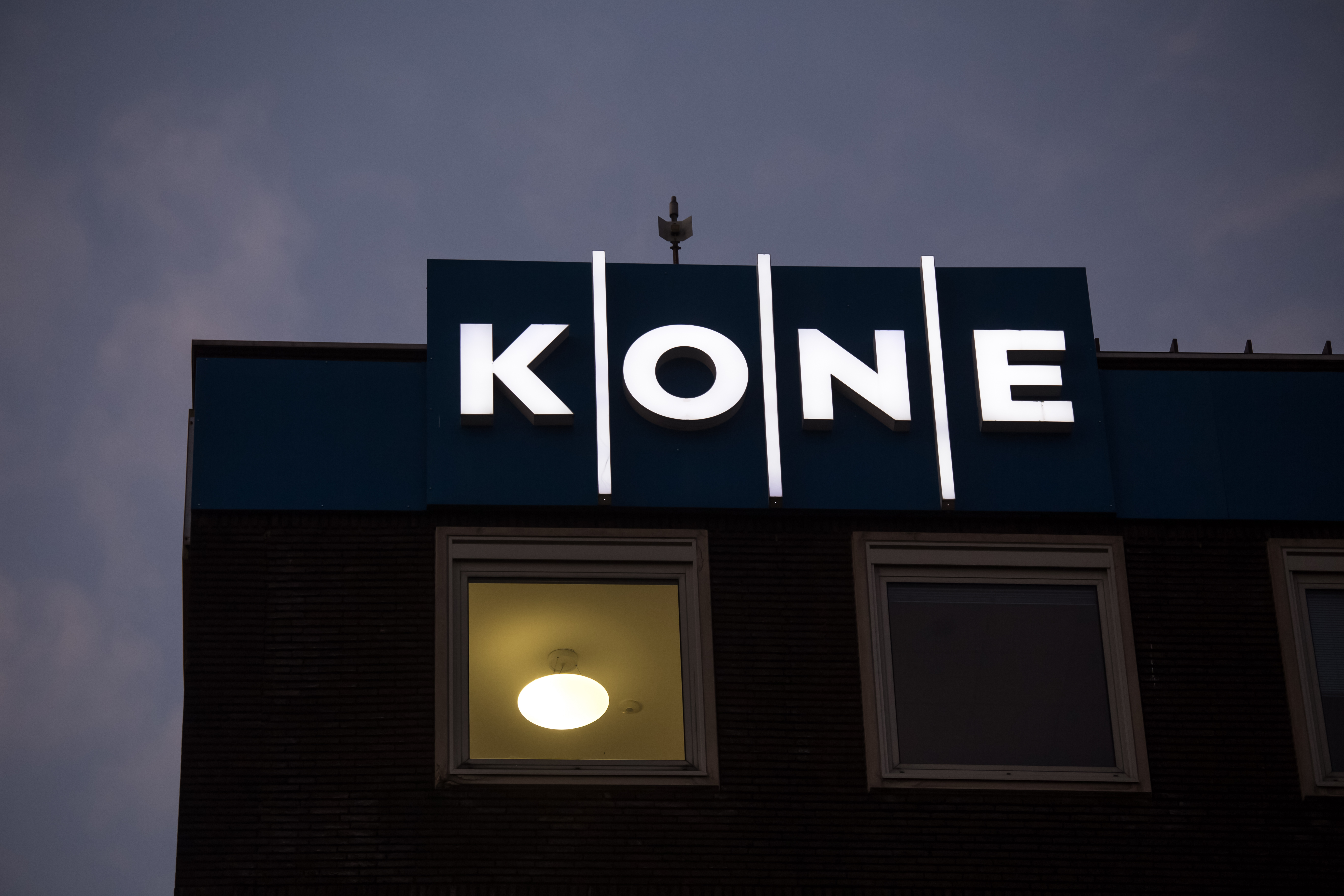 Kone logo on a wall editorial photography. Image of icon - 91392742