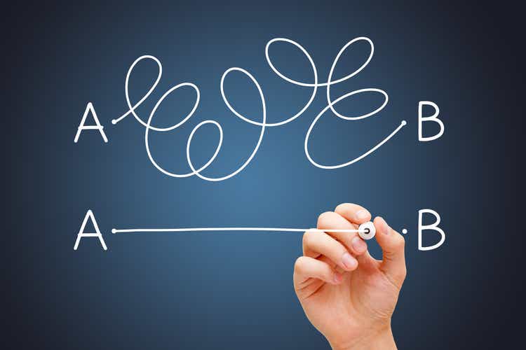 Shortcut From Point A to Point B Concept