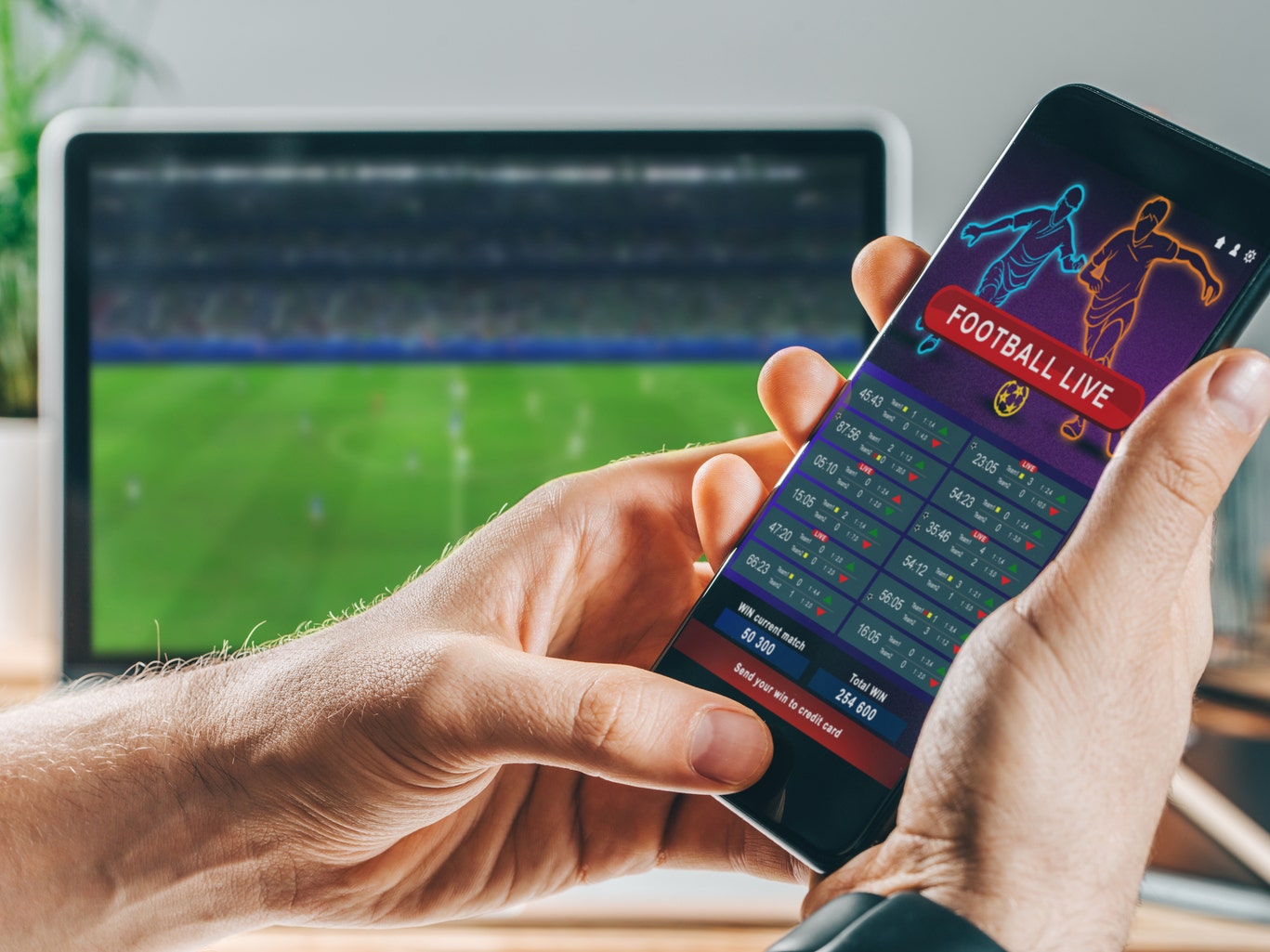 Premium AI Image  Football app on mobile phone and sport betting