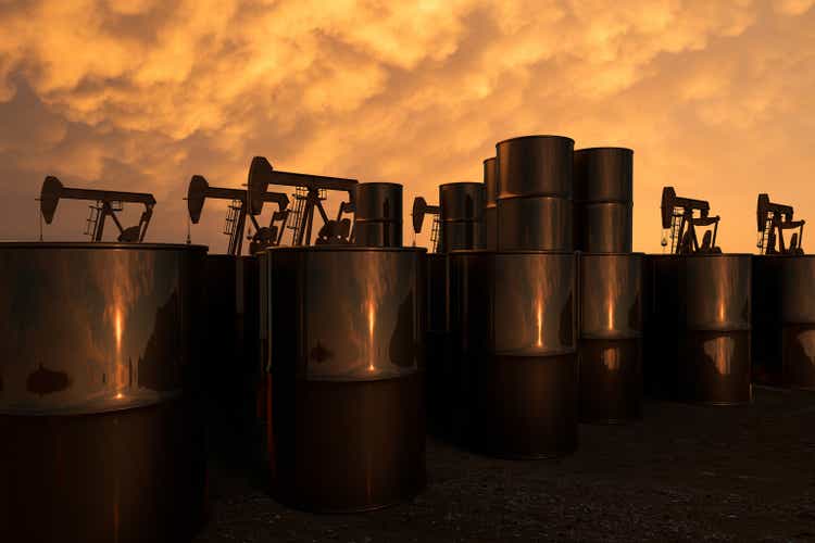pump jacks in an oil field