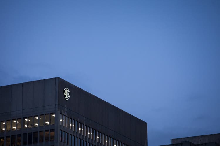 Warner Bros logo in front of their main office for Montreal, Quebec. Also known as WB, Warnerbrosmedia is an American entertainment and studio company