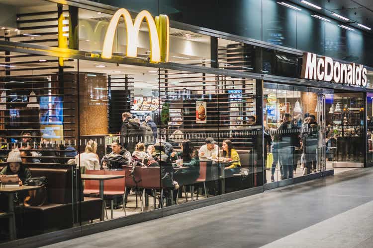 McDonalds and McCafe fastfood restaurant inside train stration (Berlin Hauptbahnhof)