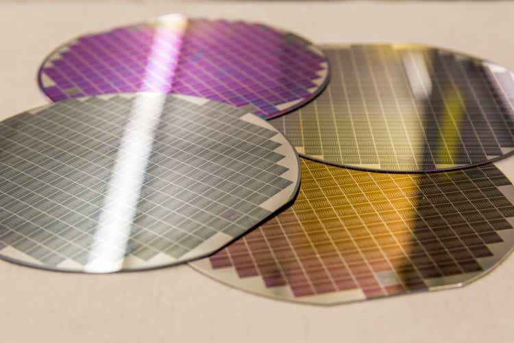 Silicon Wafers With a Pattern on Surface Multiple Colors Stacked Together