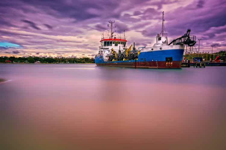 Sand Dredger at dusk