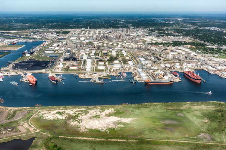 Oil Tankers Docked at an American Refinery