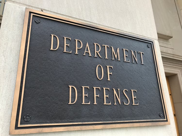 America / Pentagon-US Department of Defense.River Entrance.Sign.