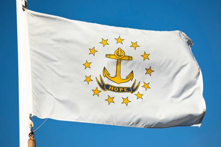 La bandera del estado de Rhode Island