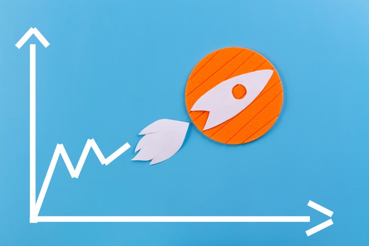 Rocket icon flat design