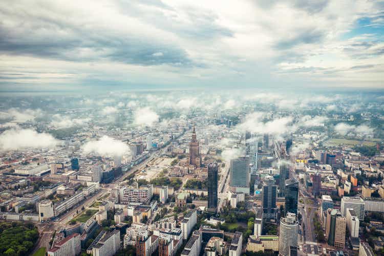 Palace of Culture and Science in the cloud