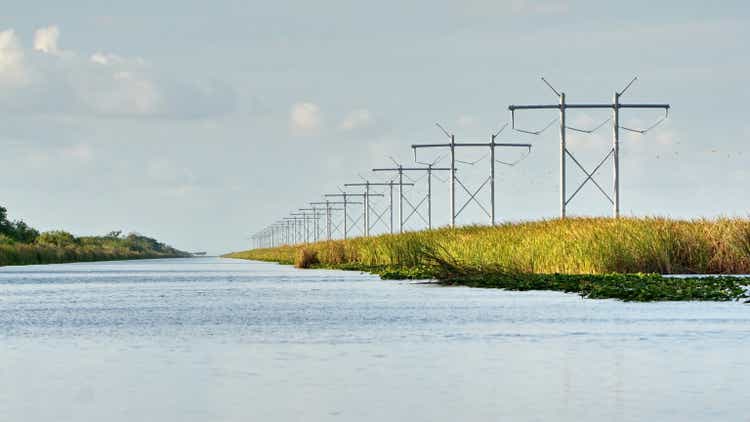 Power lines in the Everglades