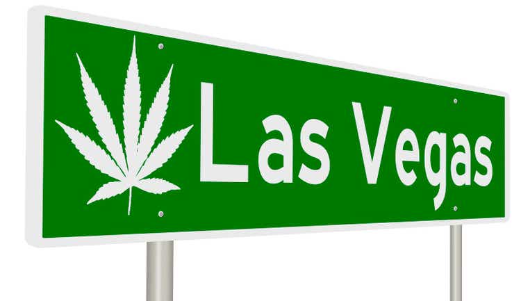 Las Vegas marijuana highway sign