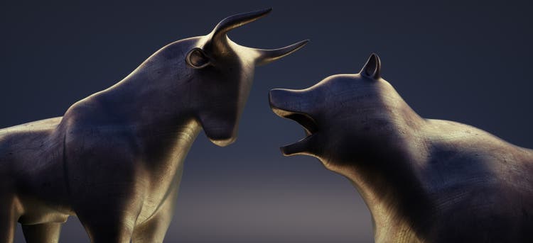 Bull and Bear-Concept Stock Exchange and Stock Market