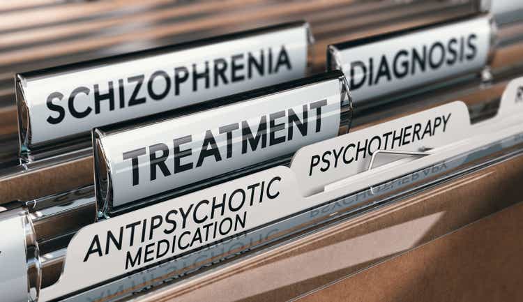 Mental health conditions, schizophrenia diagnosis and treatment with antipsychotic medication and psychotherapy.