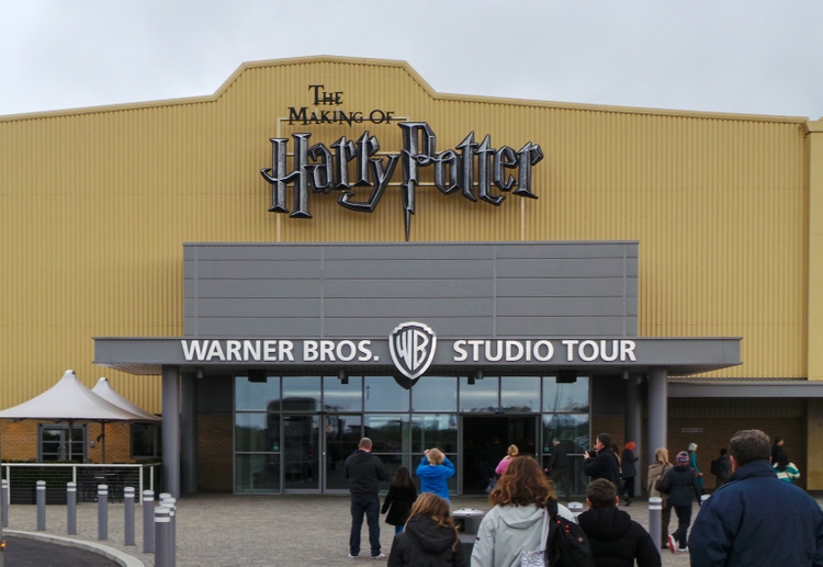 The entrance to Warner Brothers studio tour, also known as Harry Potter world, off South Way