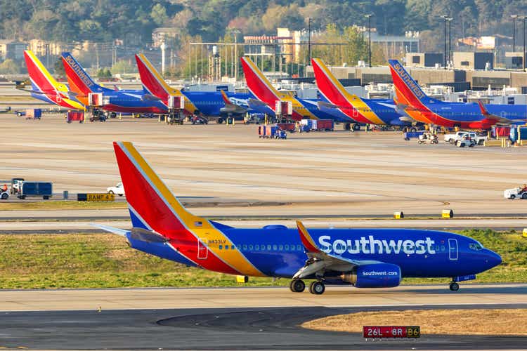 Southwest Airlines Boeing 737-700 airplanes at Atlanta airport