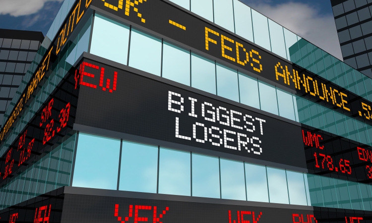 Biggest Losers Stock Market Ticker Words 3d Illustration