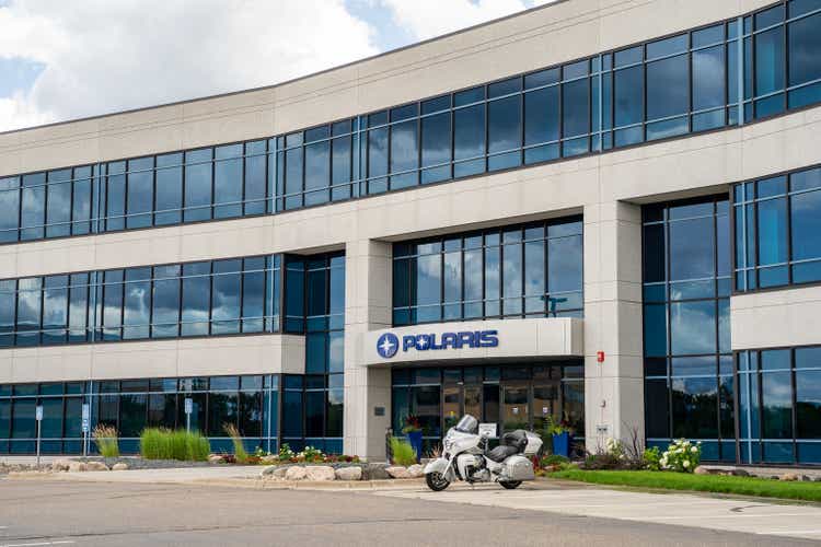 Exterior of Polaris Industries Corporate office headquarters. This company produces ATVs, snowmobiles and other vehicles