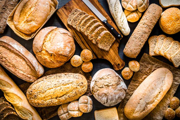 Breads assortment background
