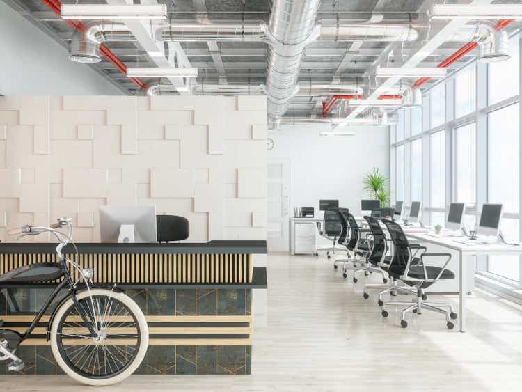 Modern office reception area