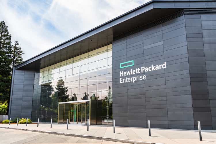 Hewlett Packard Enterprise (<span class='ticker-hover-wrapper'>NYSE:<a href='https://seekingalpha.com/symbol/HPE' title='Hewlett Packard Enterprise Company'>HPE</a></span>) corporate headquarters located in Silicon Valley