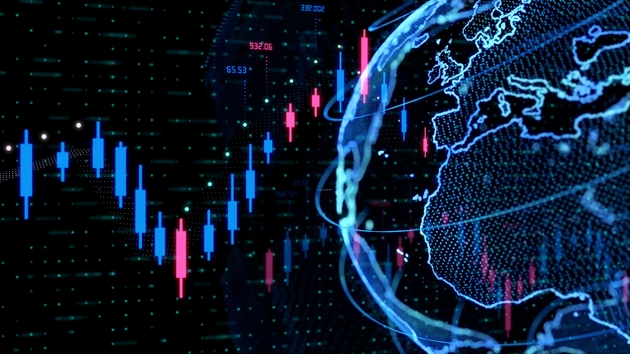 Global finance concept. Stock chart. Worldwide business.
