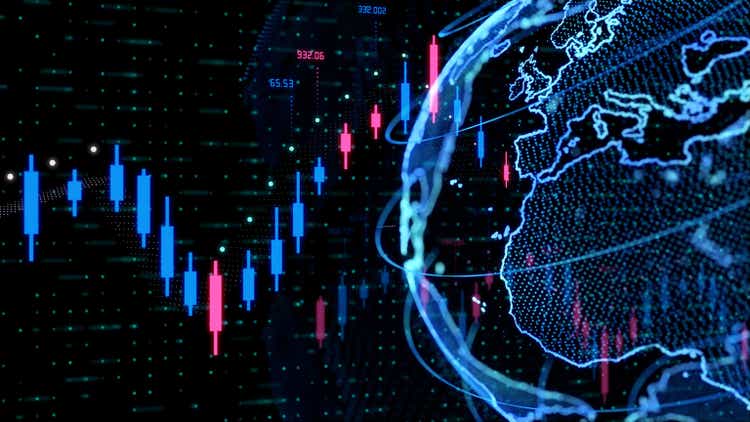 Global finance concept. Stock chart. Worldwide business.