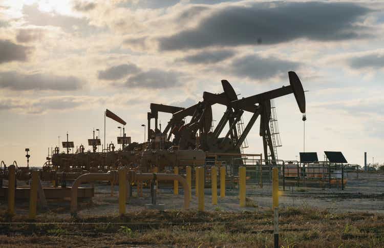 Oil Pump Unit Pumping in the Eagle Ford in South Texas