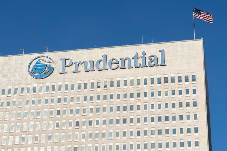 Prudential sign and building at its headquarters in New Jersey.