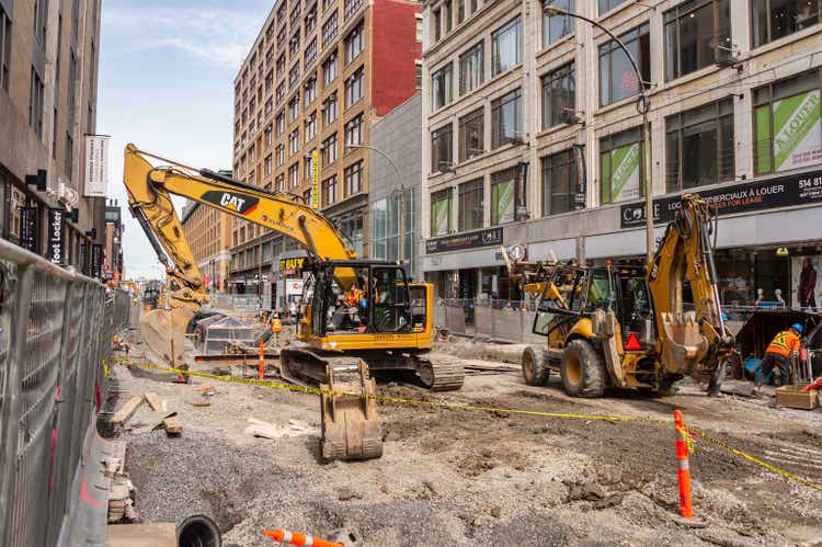 Construction site on Sainte-Catherine street.