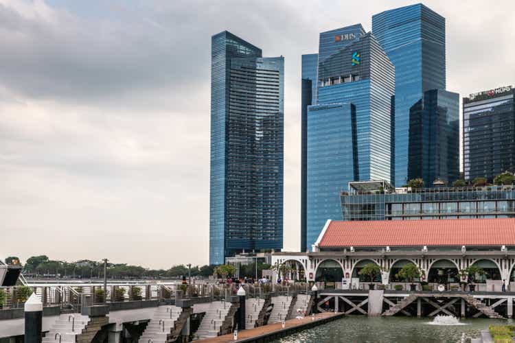 Partial financial district from Clifford Square, Singapore.