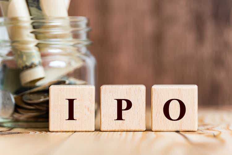 IPO word made with building blocks
