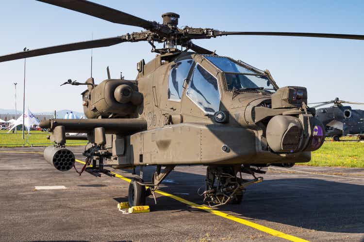 United States US Army Boeing AH-64E Apache Guardian 17-03153 attack helicopter static display at SIAF Slovak International Air Fest 2019