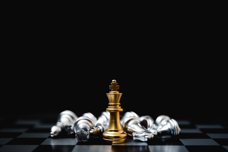 Leader and success business competition concept. Chess board game strategy
