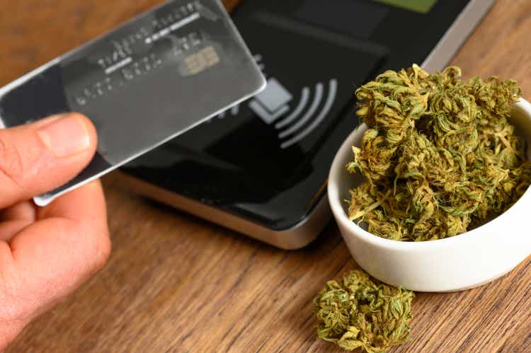 Purchasing legal marijuana at a dispensary