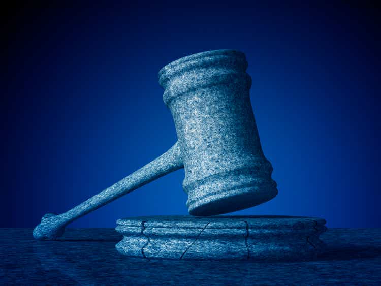 Broken stone gavel