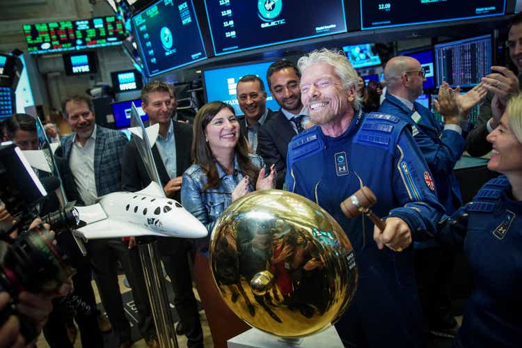 Sir Richard Branson Rings Opening Bell As Virgin Galactic Holdings Joins NYSE