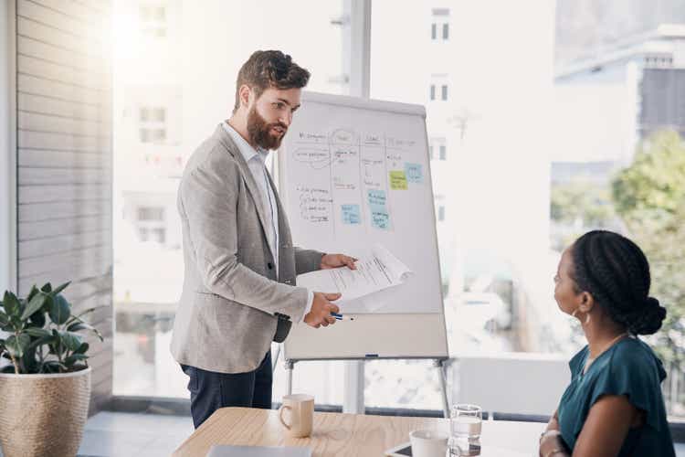 Assigning selected work to his team