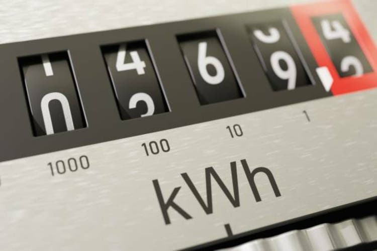 Closely displayed on the electrometer measuring electricity consumption. 3D clarification.