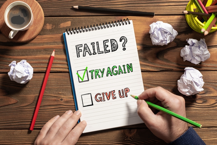 Concept For Try Again or Give Up Option After Failure