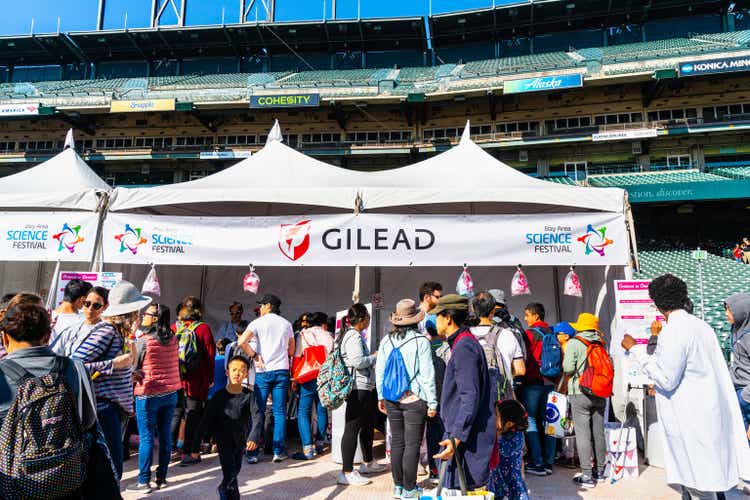 People visiting the Gilead exhibition at the Bay Area Science festival, San Francisco