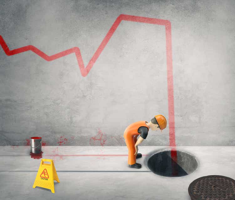 Workers paint the business cycle on the wall -3D-Illustration
