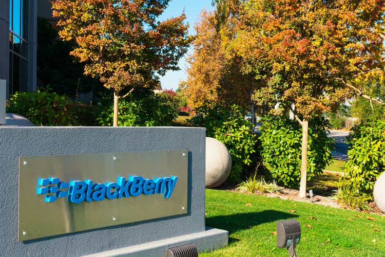 Blackberry sign at BlackBerry Limited campus