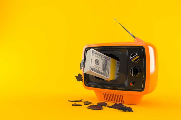 Dollar currency inside tv