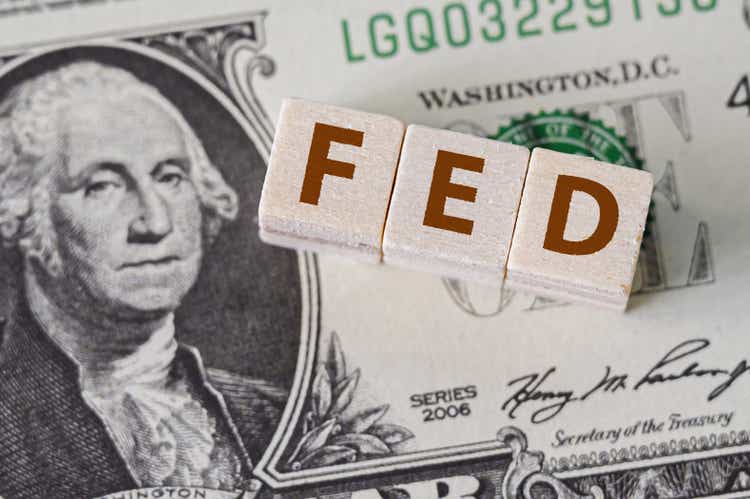 Concept idea of FED, federal reserve system is the central banking system of the united states of america and change interest rates