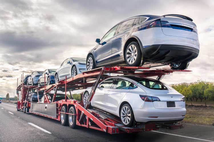 tesla car car transporter