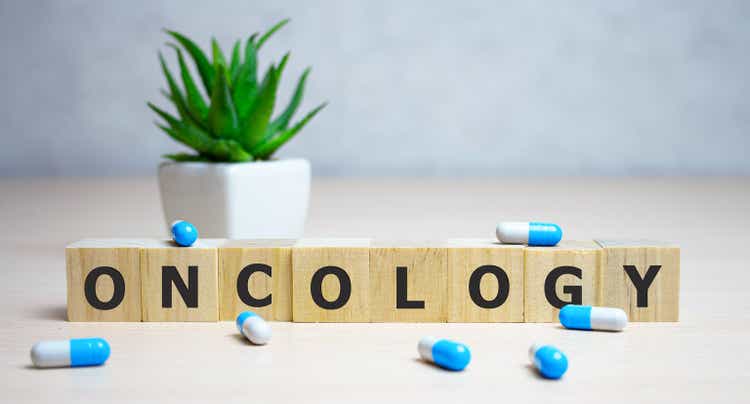 ONCOLOGY word made with building blocks. medical concept