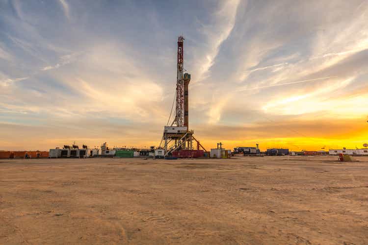 Fracking Drilling Rig at the Golden Hour