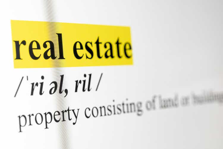 Real Estate Text Macro Shot Highlighted in Yellow Color On Computer Screen