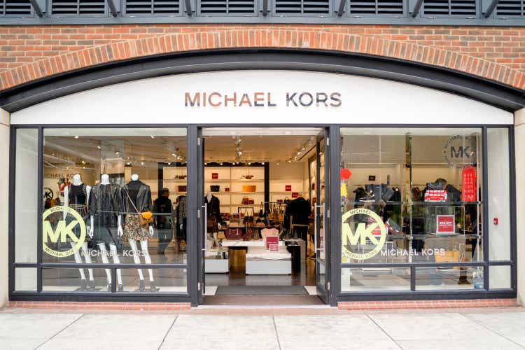 Entrance to Michael Kors shop in modern shopping mall
